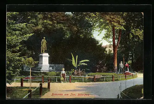 AK Braunau am Inn, Denkmal im Palm-Park