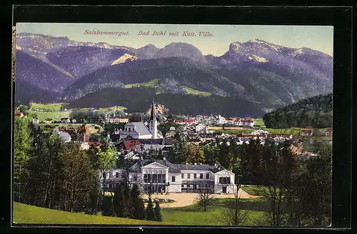 AK Bad Ischl, Salzkammergut, Teilansicht mit Kaiserlicher Villa