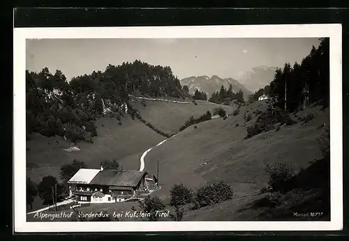 AK Vorderdux b. Kufstein, Ansicht des Alpengasthofes Vorderdux