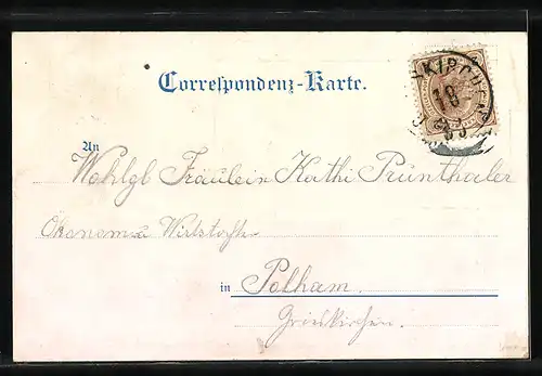 AK Braunau am Inn, Flusspartie mit Blick auf die Stadt