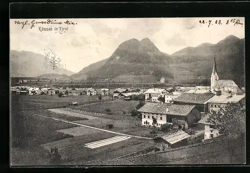 AK Kössen /Tirol, Ortsansicht aus der Vogelschau