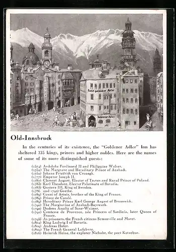 AK Innsbruck, Hotel zum Goldenen Adler, Herzog Friedrich-Strasse