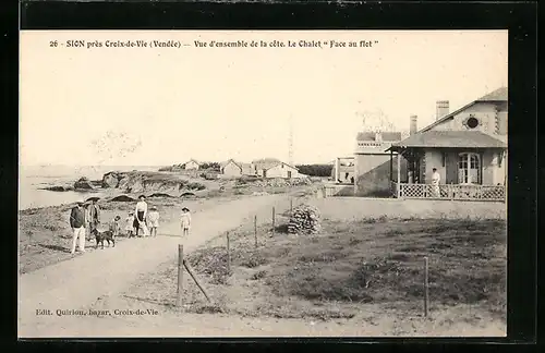 AK Sion près Croix-de-Vie, Vue d`ensemble de la cote, Le Chalet Face au flot