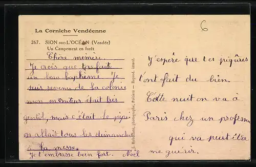 AK Sion-sur-L`Ocean, Un Campement en foret, Camping im Wald