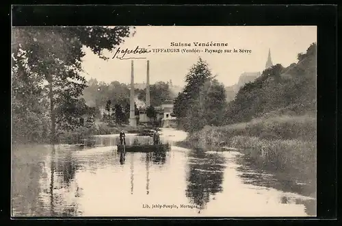 AK Tiffauges, Paysage sur la Sèvre
