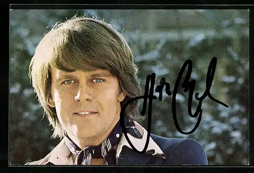 AK Musiker Howard Carpendale mit Halstuch, Autograph