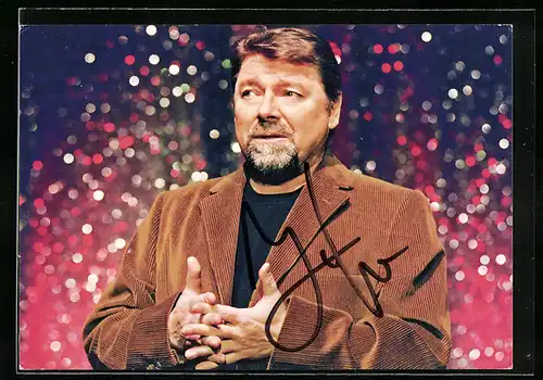 AK Musiker Jürgen von der Lippe im Cordanzug, Autograph