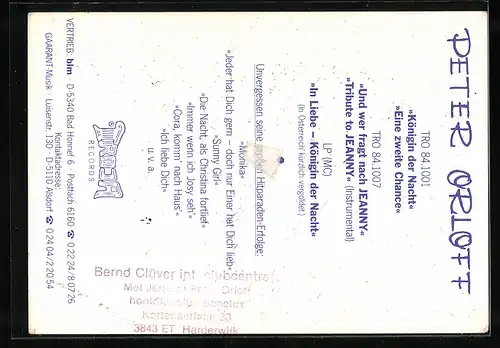 AK Musiker Peter Orloff, Autograph