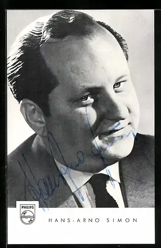 AK Musiker Hans-Arno Simon mit pomadisierten Haaren, Autograph