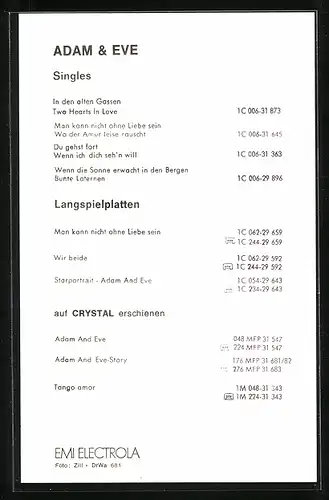 AK Musiker Adam & Eve mit Gitarre, Autograph