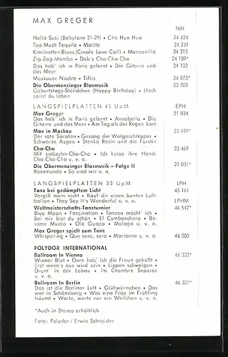 AK Musiker Max Greger mit Saxophon, Autograph