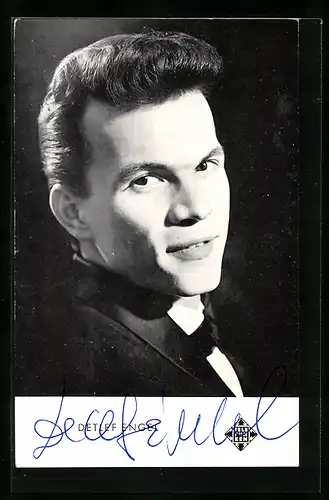 AK Musiker Detlef Engel im Anzug mit Autograph