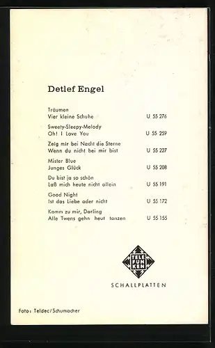 AK Musiker Detlef Engel im Portrait, Autograph