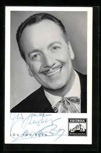 AK Musiker Porträt Lou van Burg, Autograph