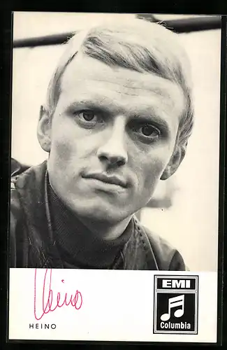 AK Sänger Heino ohne Brille, Autograph