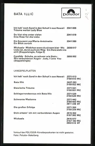 AK Musiker Bata Illic mit Autograph