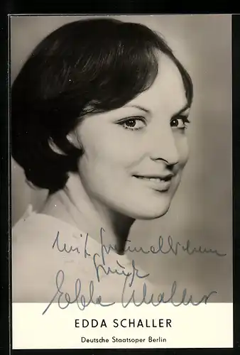 AK Musikerin Edda Schaller mit Autograph