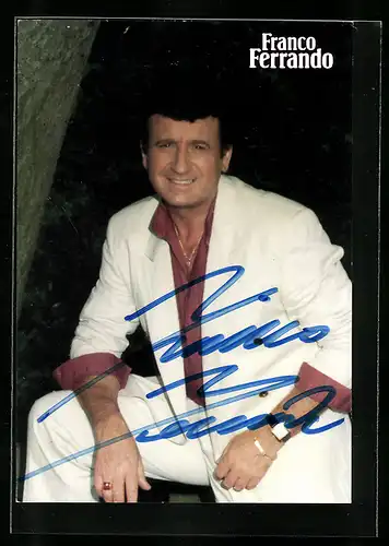 AK Franco Ferrando, original Autograph des Musikers