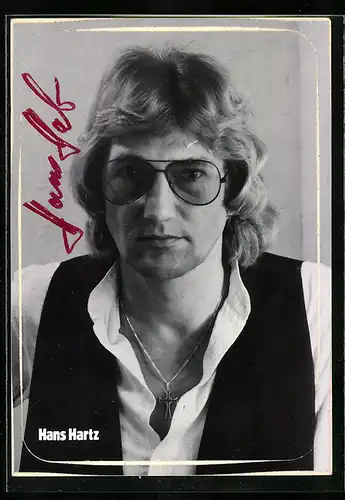 AK Hans Hartz, mit original Autograph des Musikers