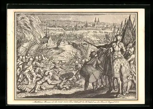 Künstler-AK Die Schlacht bei St. Jakob an der Birs, 26. August 1444, Schweizer Bundesfeier