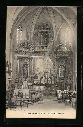 AK Lamontjoie, Eglise, rétable XVIIe siècle