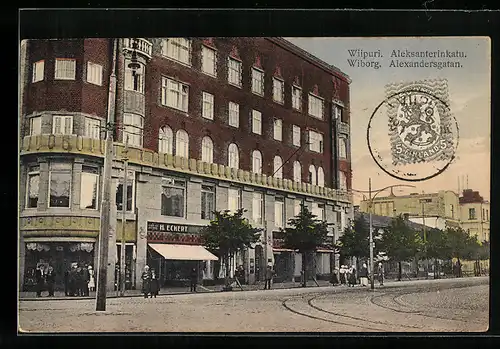 AK Wiborg, Alexandersgatan mit Geschäften