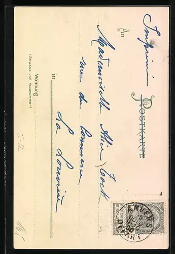 Künstler-AK Portrait einer schönen Frau im Profil, Jugendstil