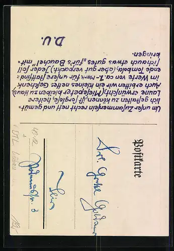 AK Lübau, Einladung zum Waldbummel am 07.06.1942
