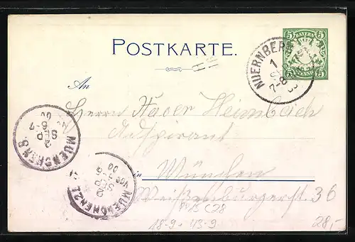 Künstler-AK Ganzsache Bayern PP15C28: Nürnberg, Volksfest 1900, Festgelände