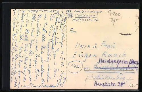 AK Tuttlingen, Stadttotale mit der Kirche