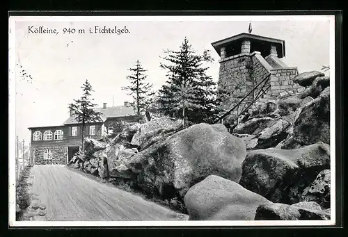 AK Kösseine im Fichtelgebirge, Aussichtspunkt am Unterkunftshaus