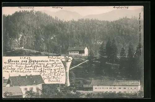 AK Birkenstein, Blick zum Unterkunftshaus am Wald