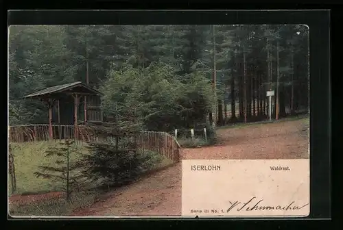 AK Iserlohn im Sauerland, Waldpartie mit Waldrast