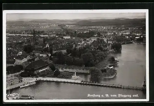 AK Konstanz a. B., Generalansicht vom Flugzeug aus