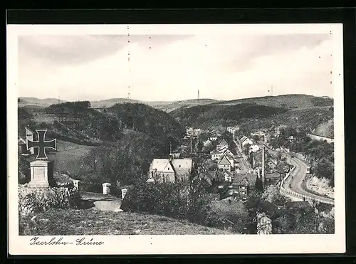 AK Iserlohn-Grüne, Blick vom Eisernen Kreuz auf den Ort