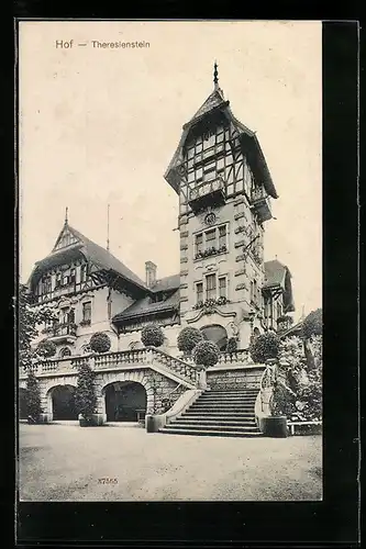 AK Hof i. B., vor dem Restaurant Theresienstein