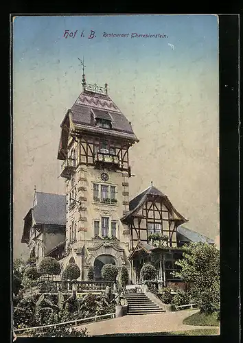 AK Hof i. B., Restaurant Theresienstein