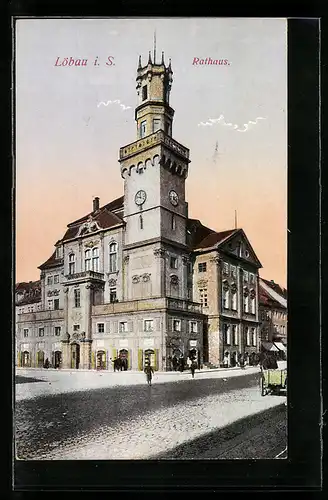 AK Löbau i. Sa., vor dem Rathaus