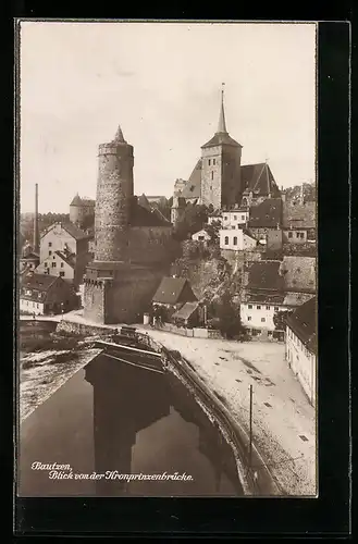 AK Bautzen, Blick von der Kronprinzenbrücke