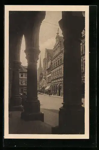 AK Erfurt, Blick vom Rathaus auf den Markt