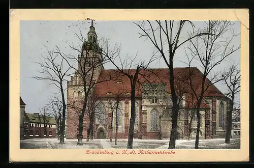 AK Brandenburg a. H., an der St. Katharinenkirche