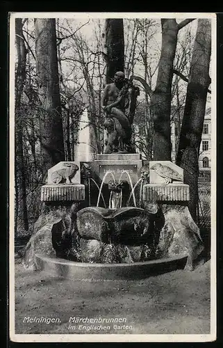 AK Meiningen, Märchenbrunnen im Englischen Garten