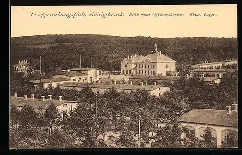 AK Königsbrück, Truppenübungsplatz, Blick vom Offizierskasino, das neue Lager
