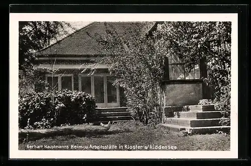 AK Kloster a. Hiddensee, Gerhart Hauptmanns Heim- und Arbeitsstätte