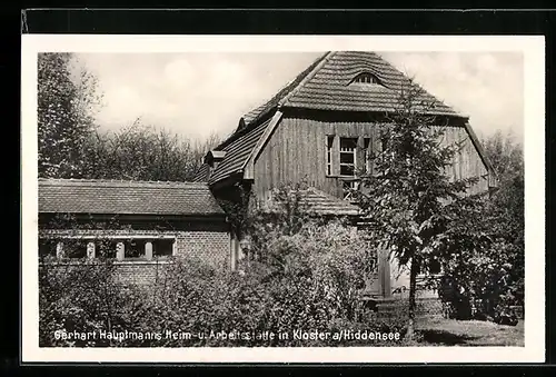 AK Kloster a. Hiddensee, vor Gerhart Hauptmanns Heim- und Arbeitsstätte