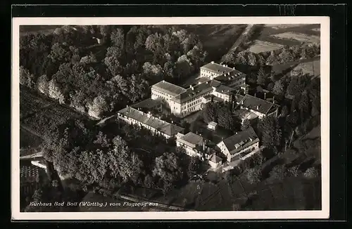AK Bad Boll in Württbg., Blick auf das Kurhaus vom Flugzeug aus