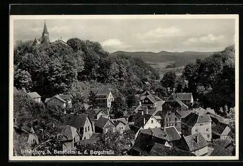 AK Schönberg b. Bensheim a. d. Bergstrasse, Blick auf die Wohnhäuser