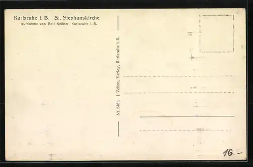 AK Karlsruhe i. B., Platz vor der St. Stephanskirche