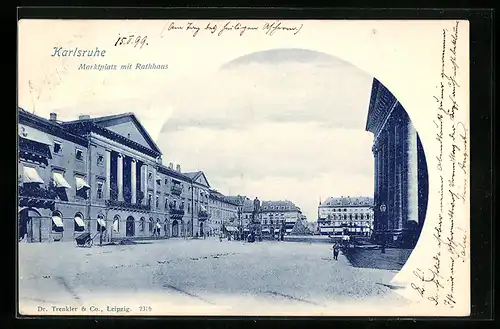 AK Karlsruhe, Rathaus am Marktplatz