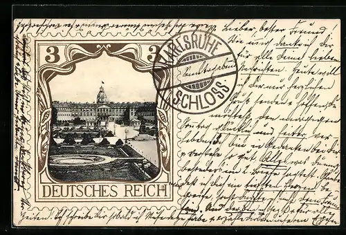 AK Karlsruhe i. B., Parkanlagen vor dem Schloss